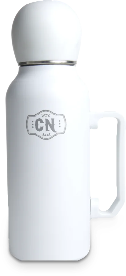 Termo Mate Todo en Uno Blanco 1.3 L – Acero Inoxidable