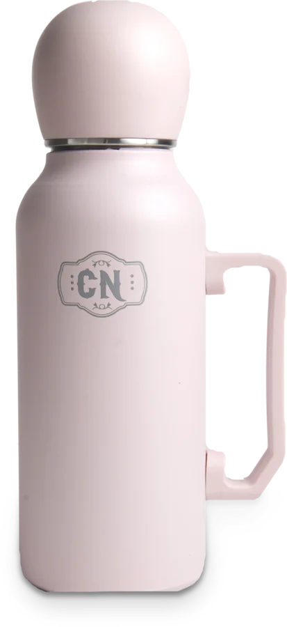 Termo Mate Todo en Uno Rosa Pastel 1.3 L – Acero Inoxidable