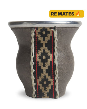 Mate de Vidrio Templado Eco Cuero | Virola Metálica | 200 ml