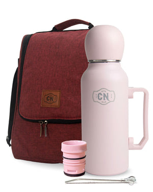 KIT MATE LISTO ROSA⭐Todo armado en un solo lugar para que salgas con tu mate listo, sin olvidar nada.