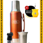 Set Matero Acero Inoxidable Naranja-Cobre | Termo 1.2L + Mate Tapa Bombilla y Cepillo | (Mate Sabio de Regalo!!)