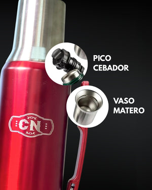 Termo Mate System Rojo 1.2 L – Acero inoxidable