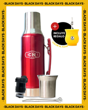 Set Matero Acero Inoxidable Rubí | Termo 1.2L + Mate Sabio + Bombilla y Cepillo