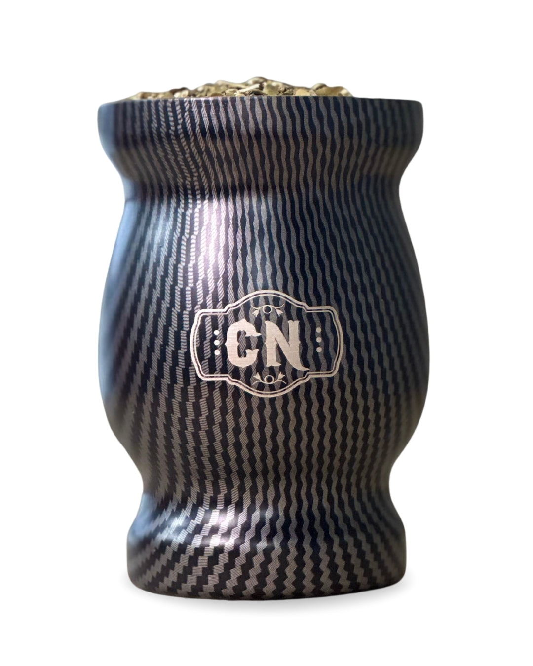 Mate de Acero Inoxidable Texturizado Negro | Doble Capa Térmica + Bombilla y Cepillo Incluidos