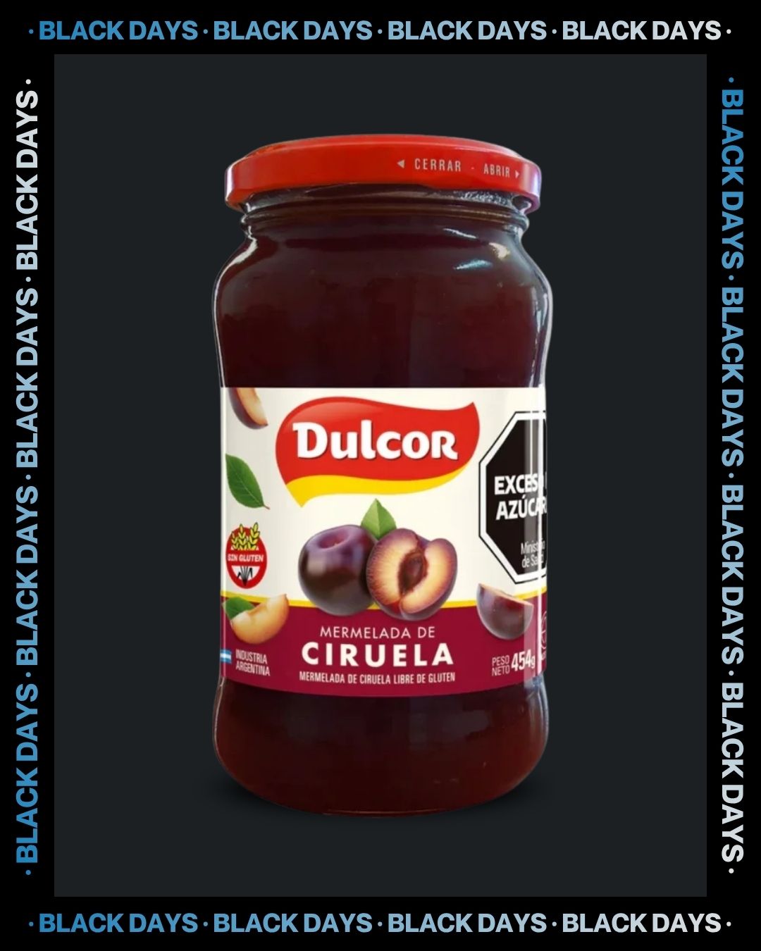 Mermelada de Ciruela en frasco Dulcor 454 gramos