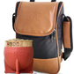 Bolso Matero | Eco Cuero Premium Café Claro | 🎁 Mate Tipo Imperial + Bombilla de Regalo | Impermeable y Térmico