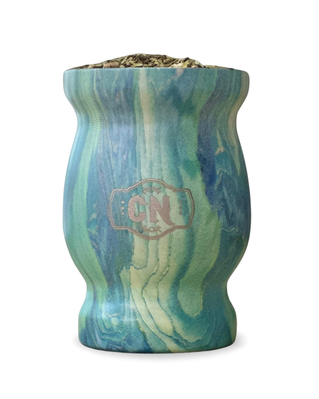 Mate de Acero Inoxidable Marmolado Azul con Verde