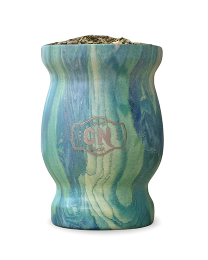 Mate de Acero Inoxidable Marmolado Azul con Verde