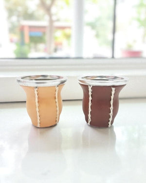 Mate Vidrio Copa Eco Cuero costuras