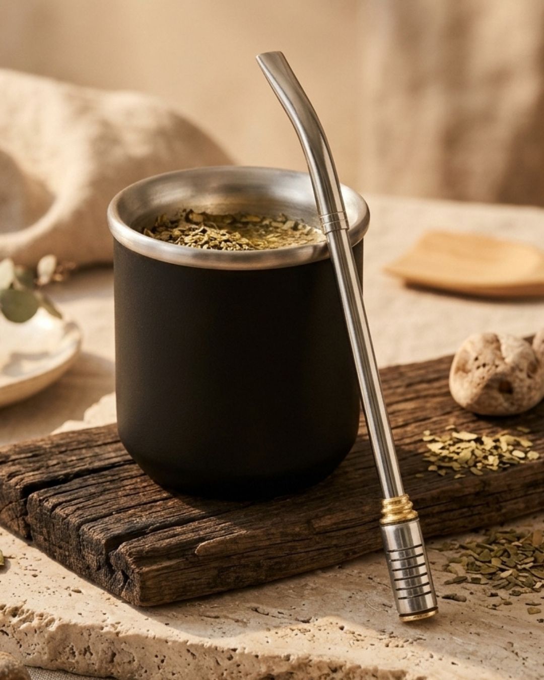 Set matero de acero inoxidable negro, foto 2 de la galería