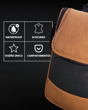 Bolso Matero | Eco Cuero Premium Café Claro | Impermeable y Térmico