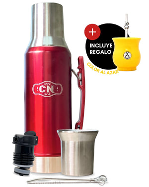 Set Matero Acero Inoxidable Rubí | Termo 1.2L + Mate Sabio + Bombilla y Cepillo