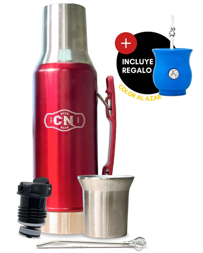 Set Matero Acero Inoxidable Rubí | Termo 1.2L + Mate Sabio + Bombilla y Cepillo