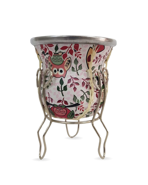 Mate de Vidrio Eco Cuero Pedestal II | Virola de Aluminio | Listo para Usar | 200 ml