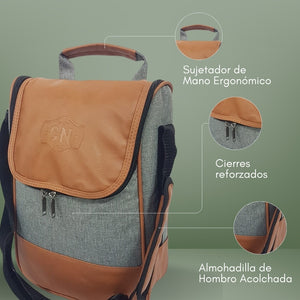 Set Completo Bolso Matero + Mate Símil Madera + Termo 1L + Bombilla y Cepillo | Kit Premium