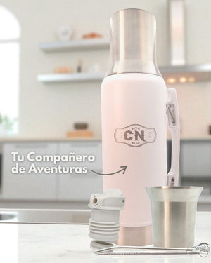 Termo Mate System Blanco 1.2 L – Acero inoxidable - Cosas Nuestras