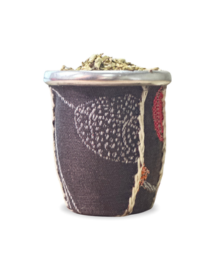 Mate de Vidrio Copa Arpillera | Virola Metálica | 200 ml