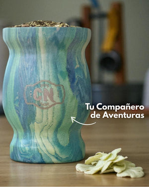 Mate de Acero Inoxidable Marmolado Azul con Verde