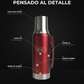 Termo Mate System rojo de 1,2 L: anatomía con sus detalles señalados