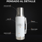 Termo Mate System blanco de 1,2 L: anatomía con sus detalles señalados