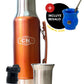 Set Matero Acero Inoxidable Naranja-Cobre | Termo 1.2L + Mate Tapa Bombilla y Cepillo | (Mate Sabio de Regalo!!)