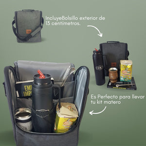 Bolso Matero Tela Oxford Premium oscuro | Doble Pared Térmica | Impermeable y Resistente