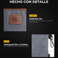 Mochila matera premium gris: terminaciones en primer plano