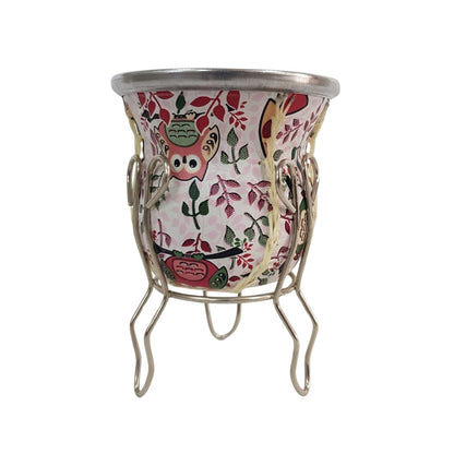 Mate de Vidrio Eco Cuero Pedestal II | Virola de Aluminio | Listo para Usar | 200 ml