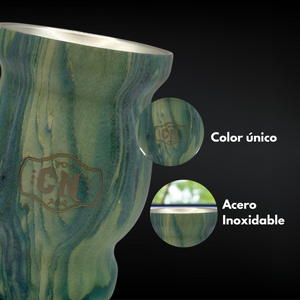 Mate de Acero Inoxidable Marmolado Azul con Verde