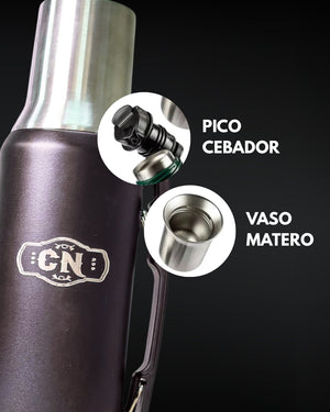 Termo Mate System Negro 1.2 L – Acero inoxidable