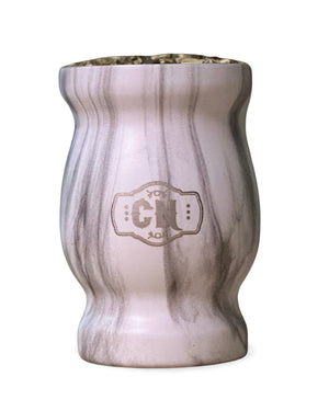 Mate de Acero Inoxidable Marmolado Blanco