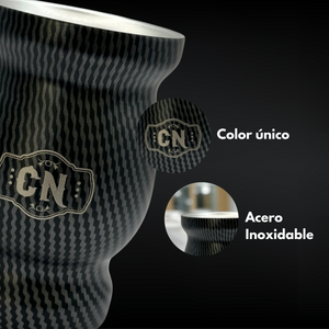 Mate de Acero Inoxidable Texturizado Negro