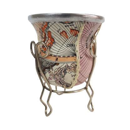 Mate de Vidrio Eco Cuero Pedestal II | Virola de Aluminio | Listo para Usar | 200 ml