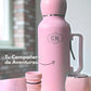Termo Mate Todo en Uno Rosa Pastel 1.3 L – Acero Inoxidable