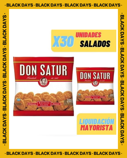 Caja Bizcochos Don Satur Salados x30 Unidades | Venta Mayorista