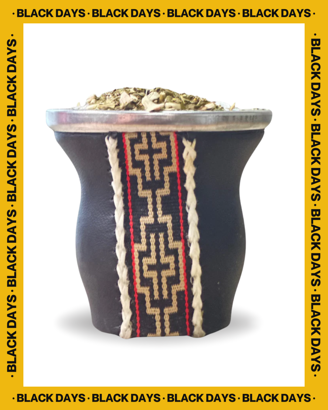 Mate de Vidrio Templado Eco Cuero | Virola Metálica | 200 ml