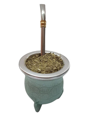 Kit Mate Camionero Verde con Bombilla | Vidrio Templado + Protección Térmica Goma Eva | Diseño Clásico y Duradero