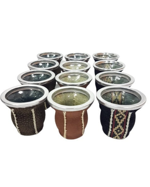 Caja Mayorista x12 Mates de Vidrio Eco Carpincho | Diseño Artesanal + Vidrio Templado | 200 ml