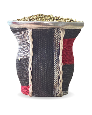 Mate de Vidrio Copa Arpillera | Virola Metálica | 200 ml