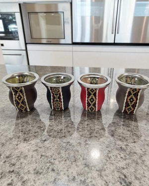 Mate de Vidrio Templado Eco Cuero | Virola Metálica | 200 ml