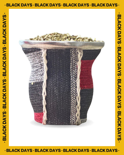 Mate de Vidrio Copa Arpillera | Virola Metálica | 200 ml