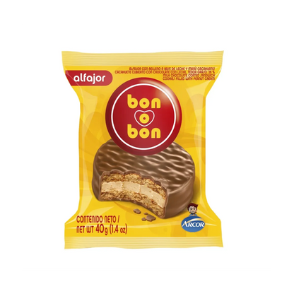 Alfajor Bon o Bon Chocolate 40g | Dulce de Leche y Chocolate