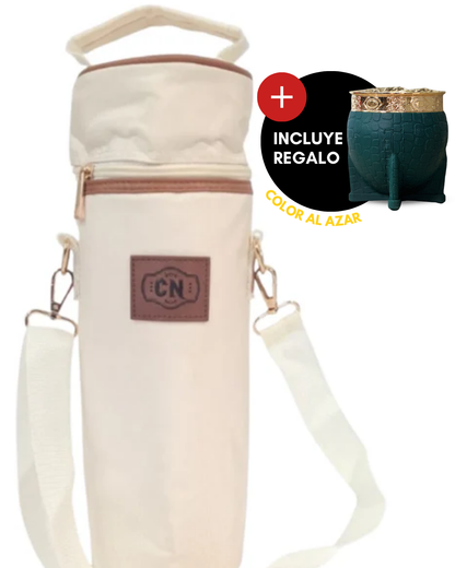 Bolso Portatermo Beige | Tela Oxford con Correa Ajustable