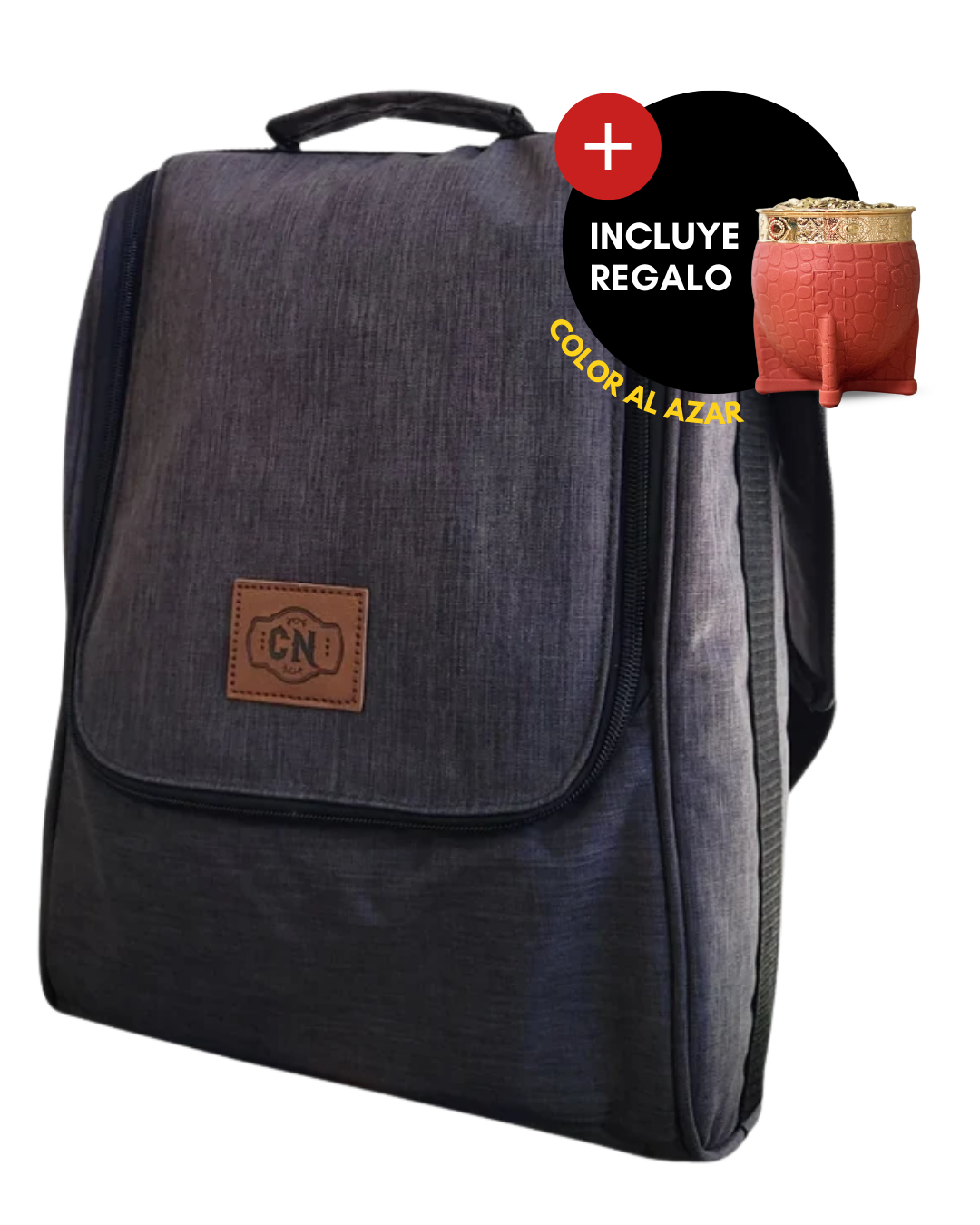 Bolso Matero | Oxford Premium Gris Oscuro | 🎁 Mate Tipo Imperial + Bombilla de Regalo | Impermeable y Térmico