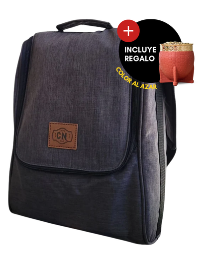 Bolso Matero | Oxford Premium Gris Oscuro | 🎁 Mate Tipo Imperial + Bombilla de Regalo | Impermeable y Térmico