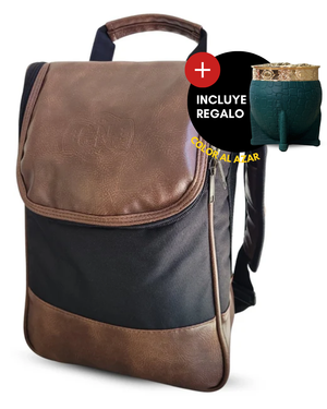 Bolso Matero | Eco Cuero Premium Marrón | 🎁 Mate Tipo Imperial + Bombilla de Regalo | Impermeable y Térmico
