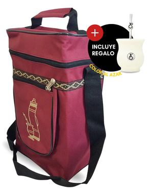 Kit Matero | Portatermo + Mate Sabio | 🎁 Bombilla Incluida | Amplio, Resistente y Súper Práctico