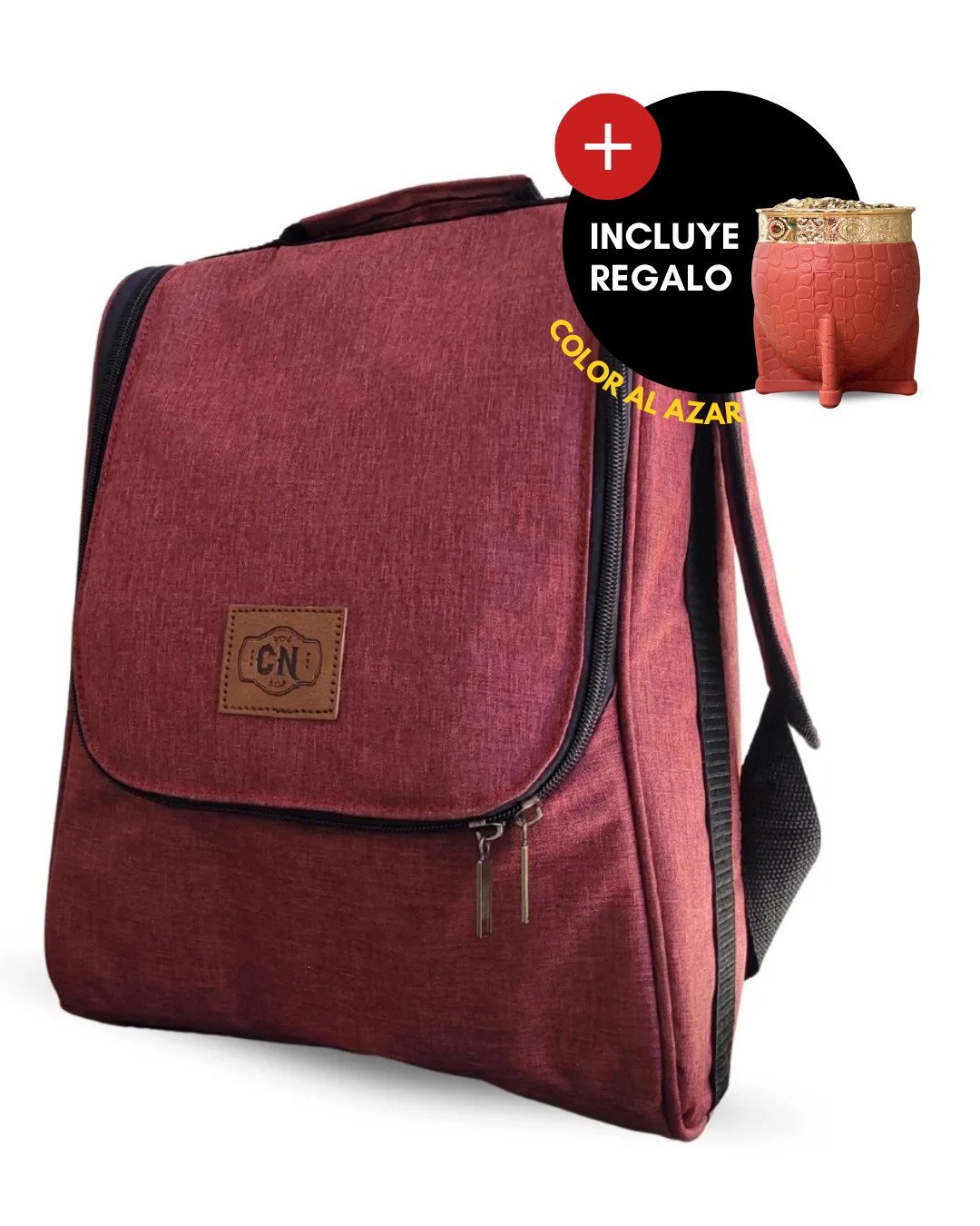 Bolso Matero | Oxford Premium bordo | 🎁 Mate Tipo Imperial + Bombilla de Regalo | Impermeable y Térmico