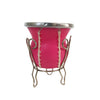 Mate Vidrio Eco Cuero Pedestal - ROSADO