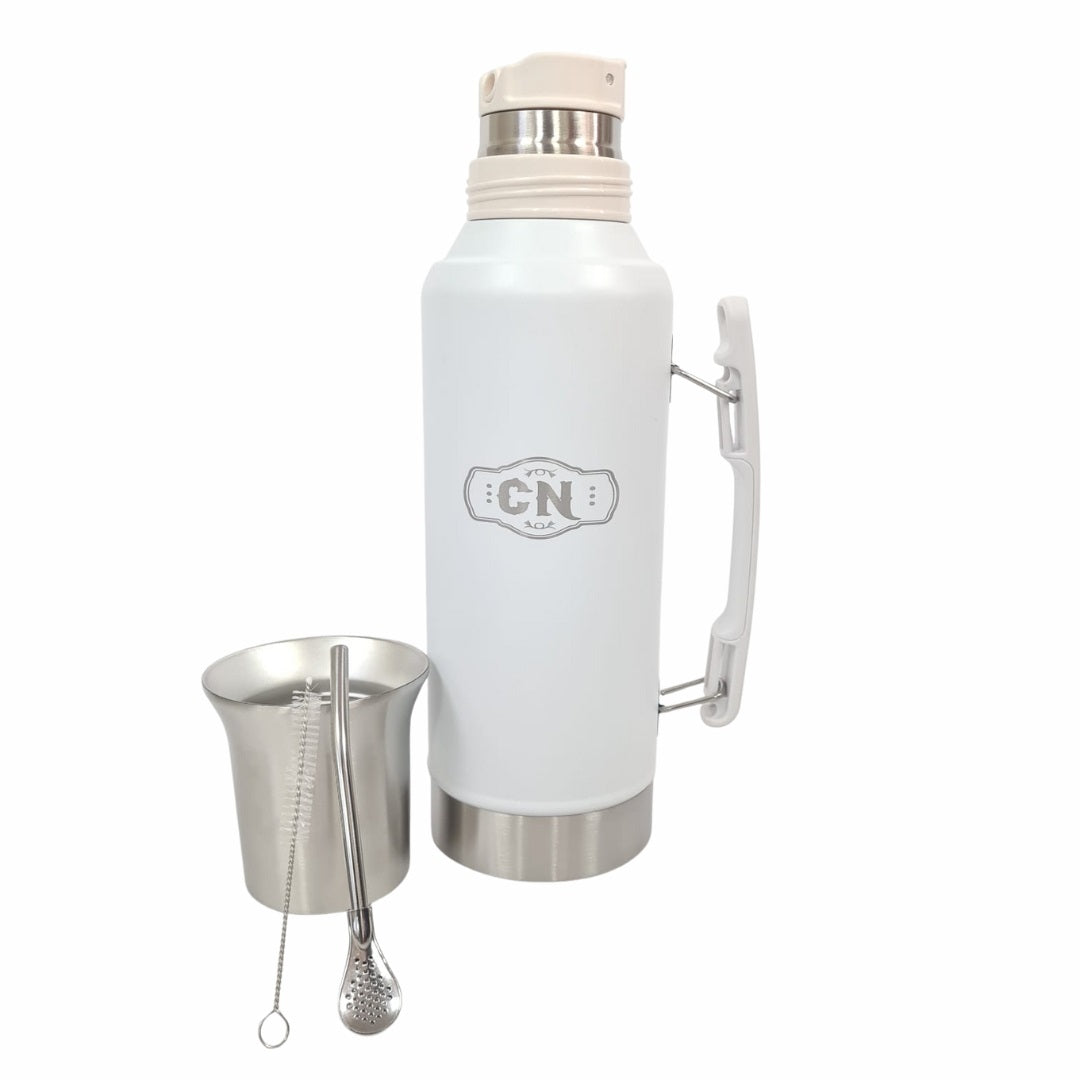 Termo Mate System Blanco 1.2 L – Acero inoxidable